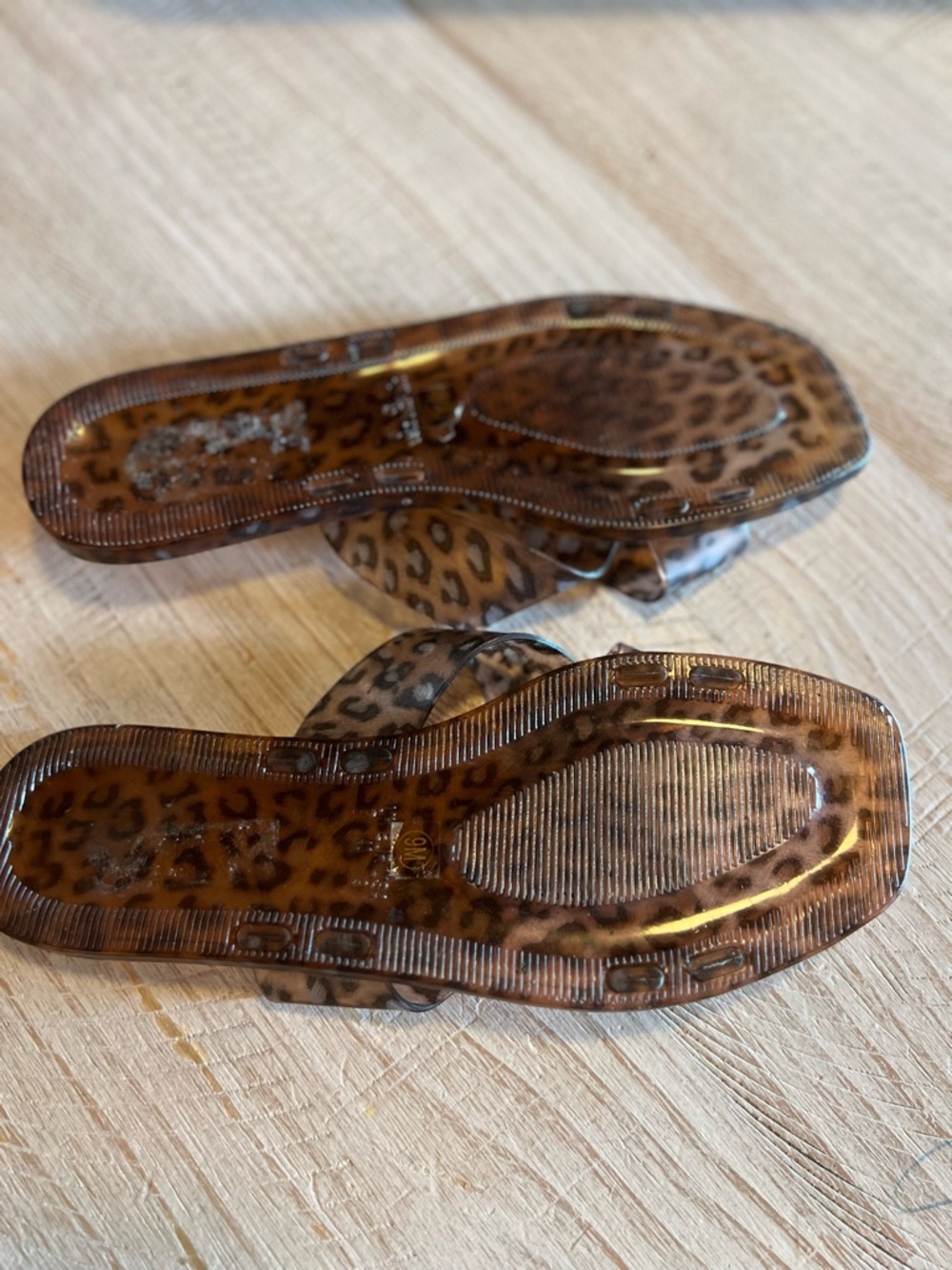 Anthropologie Matisse Leopard Print Jelly Slide Sandals - size 9 NWOT - Picture 4 of 5